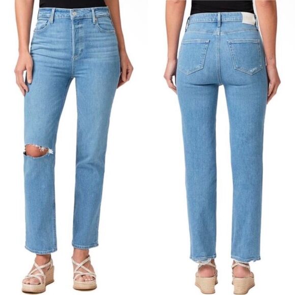 PAIGE NWT Stella High Rise Straight Jeans in Peace Out Size 26 - Picture 1 of 10